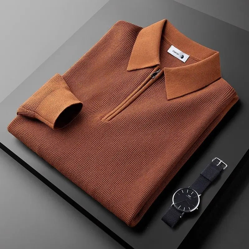 Mariander - Collared Quarter Zip Knit Sweater