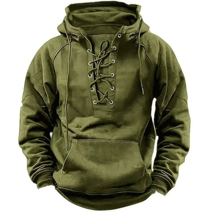 Ronan - Casual Lace Up Long Sleeve Hoodie