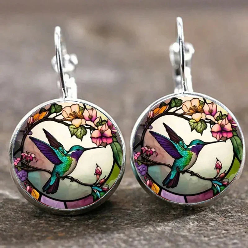 WingAura - Hummingbird Glass Dome Pendant Necklace
