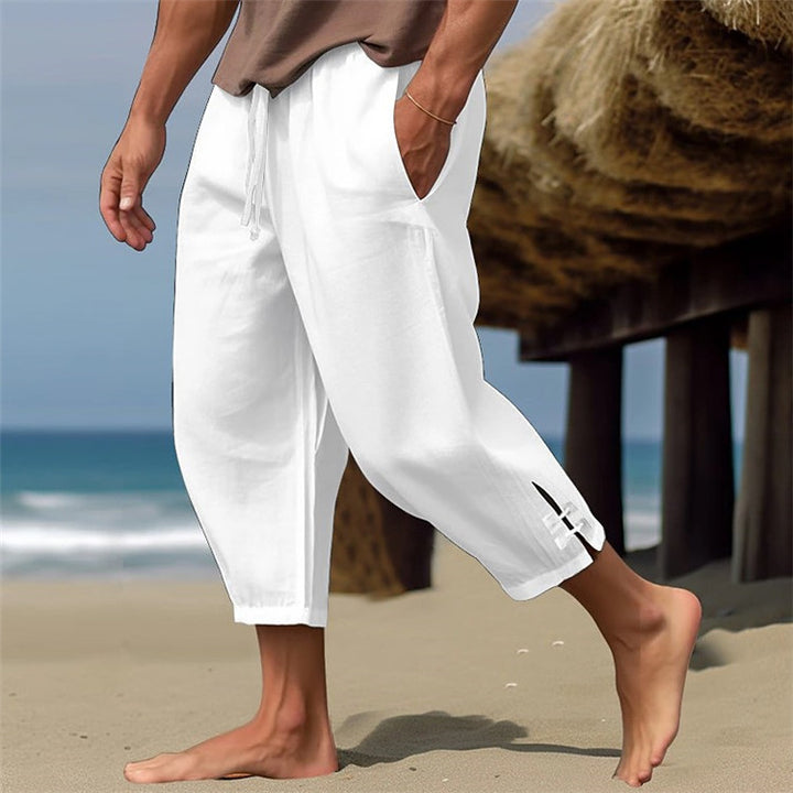 Erich - Elastic Waist Comfortable Linen Pants For Summer
