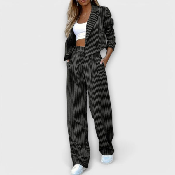 Narya - Elegant Striped Set with Jacket and Pants