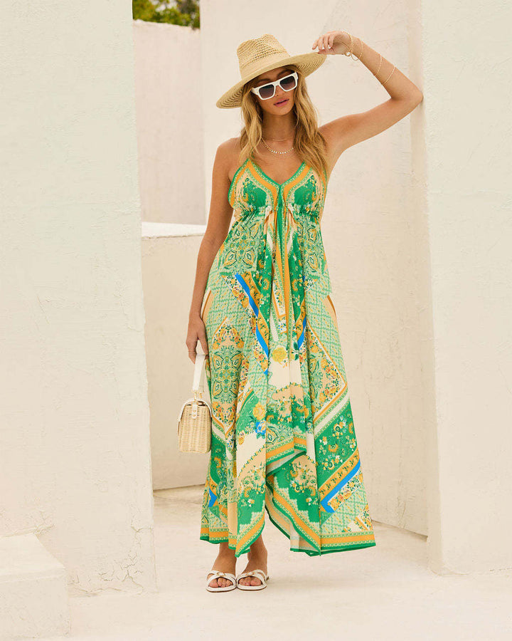 Delfina - Summer V-Neck Bohemian Long Dress