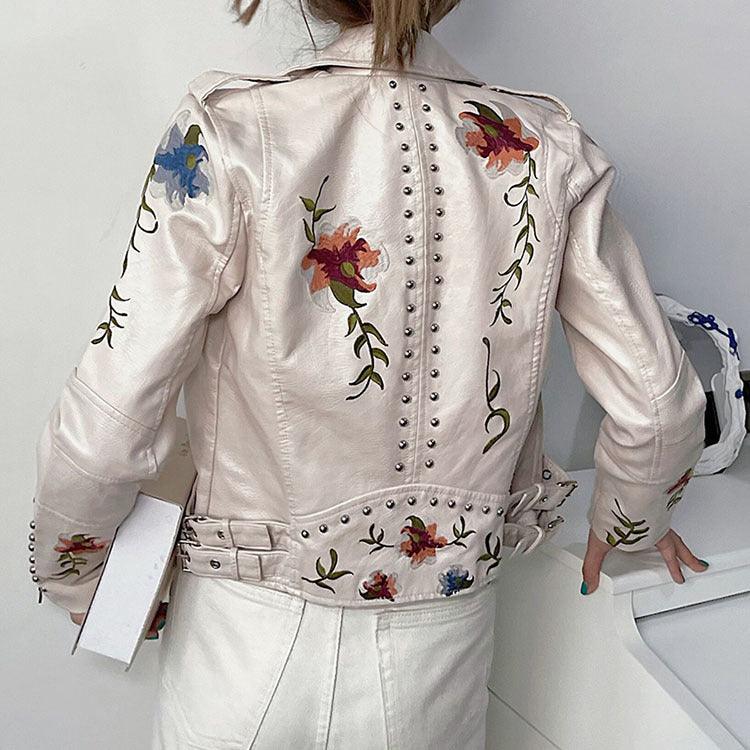 Kymber - Floral Leather Jacket