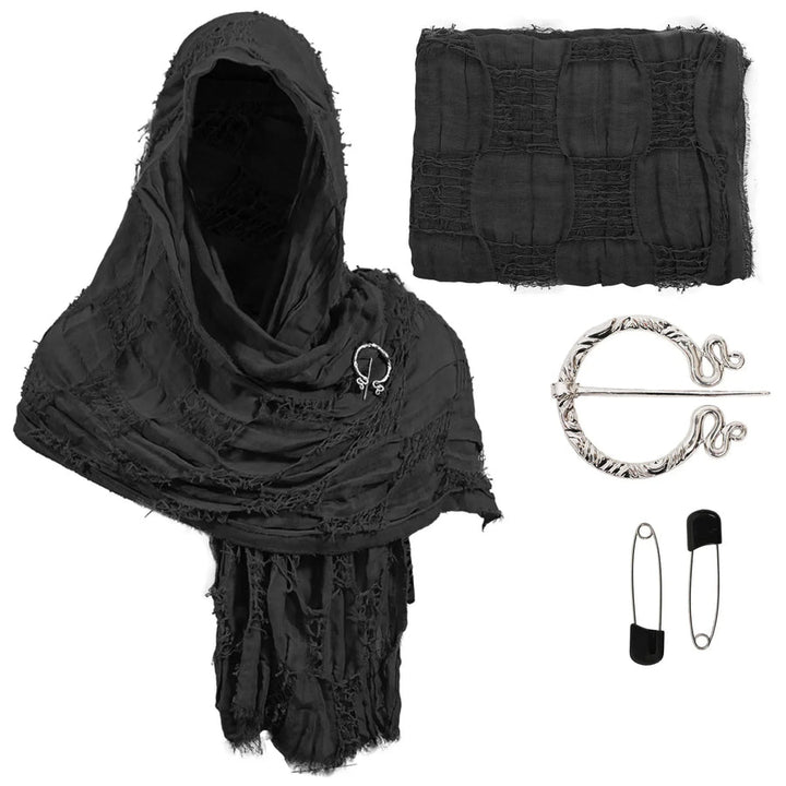 RuneWrap - Medieval Hooded Shawl Scarf Cowl