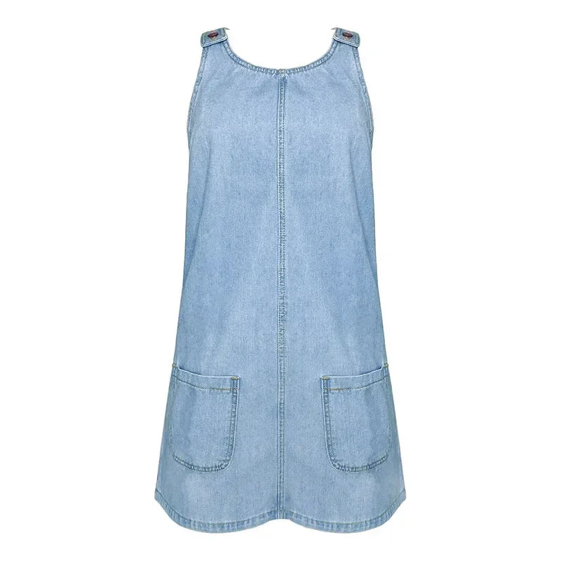 Malwina - Practical And Light Denim Summer Dress
