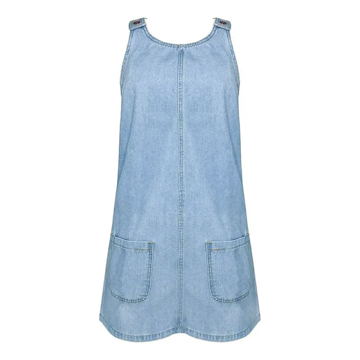 Malwina - Practical And Light Denim Summer Dress