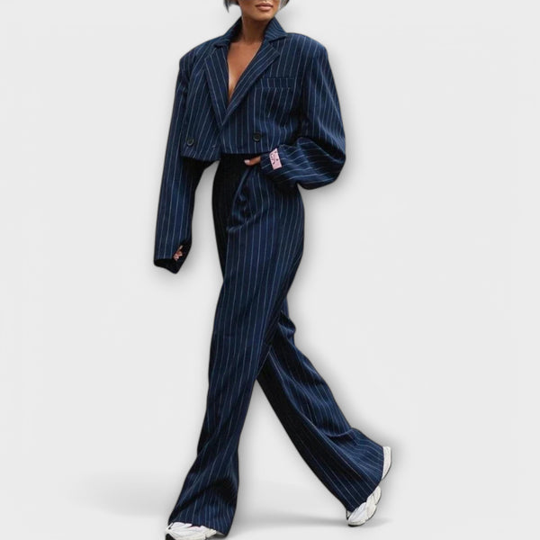 Narya - Elegant Striped Set with Jacket and Pants