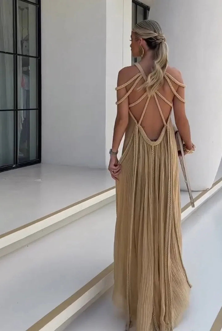 Nuriya - Sleeveless and Backless Long Dress