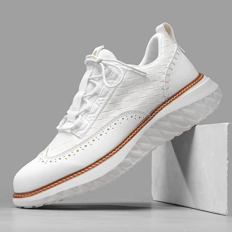 OptiShade - Sneakers With Woven Texture and Contrast Sole
