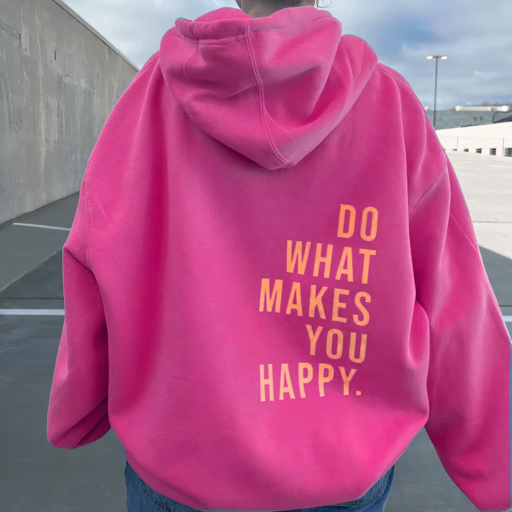 Kelita - Letter Printed Casual Hoodie