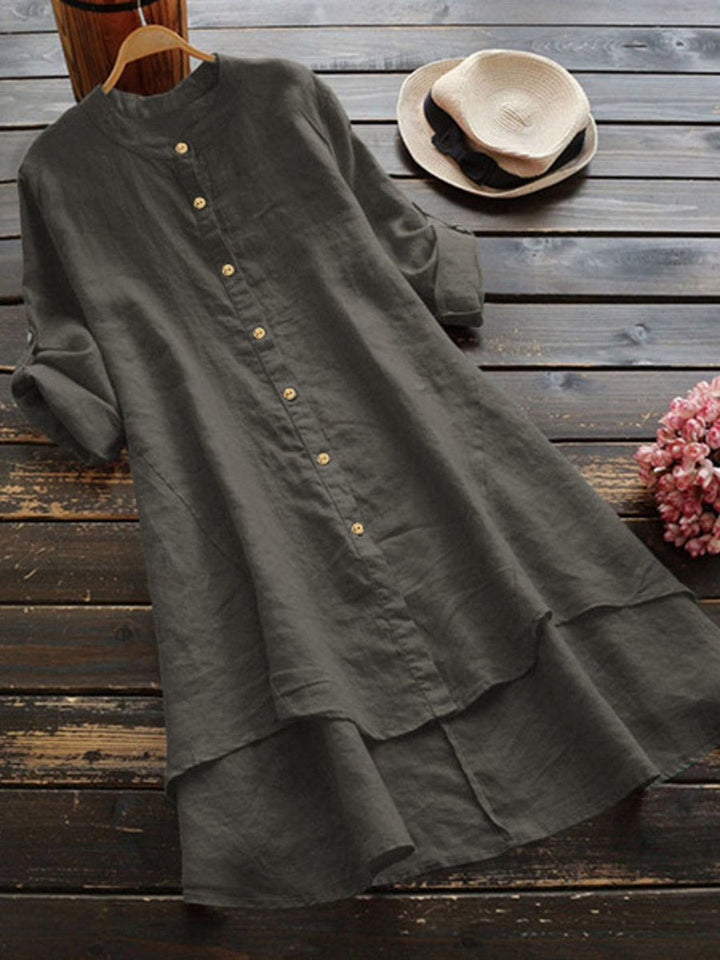 Haleena - Casual Linen Shirt Dress