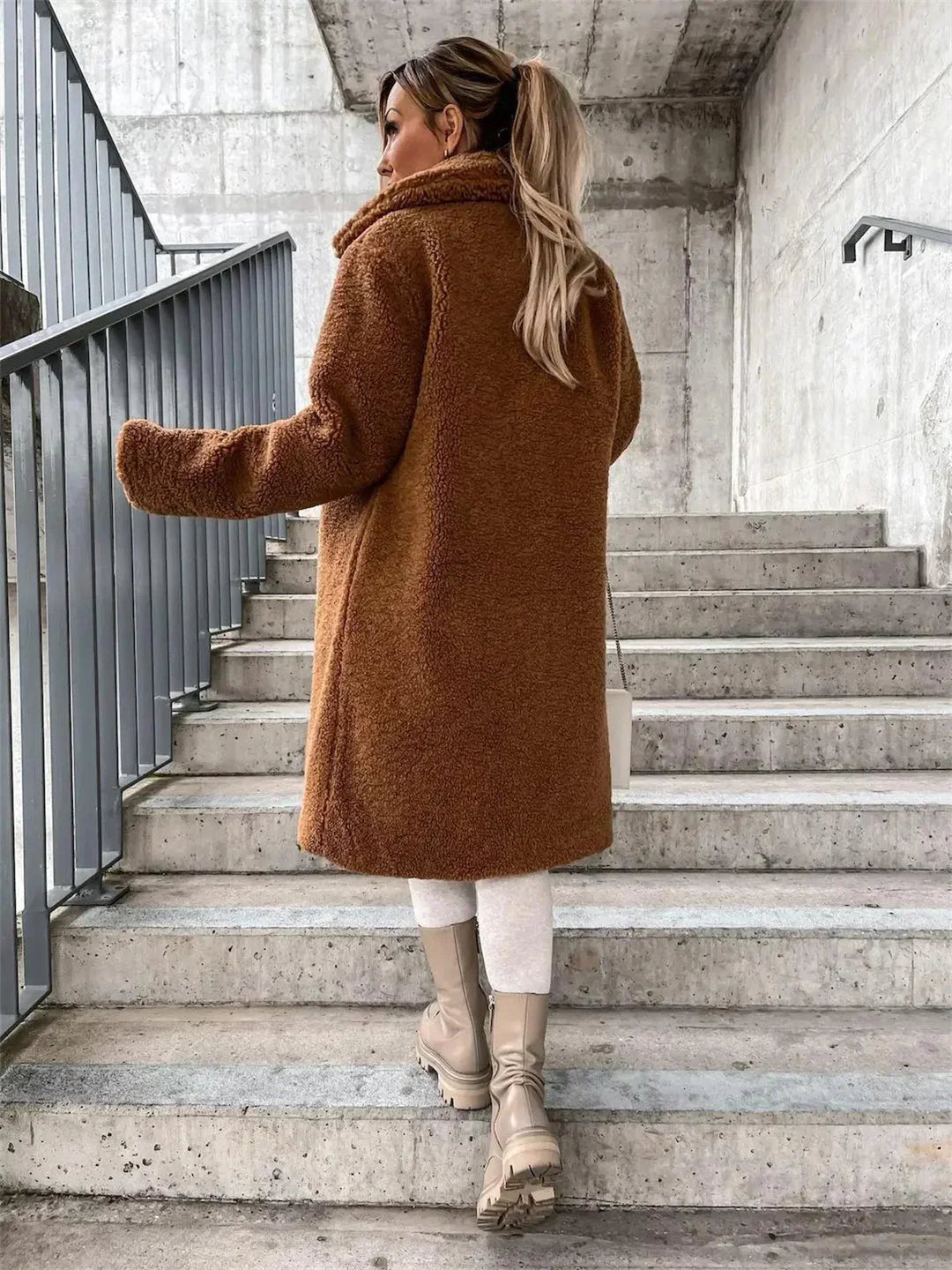 Gwenna - Teddy Plush Button Up Coat