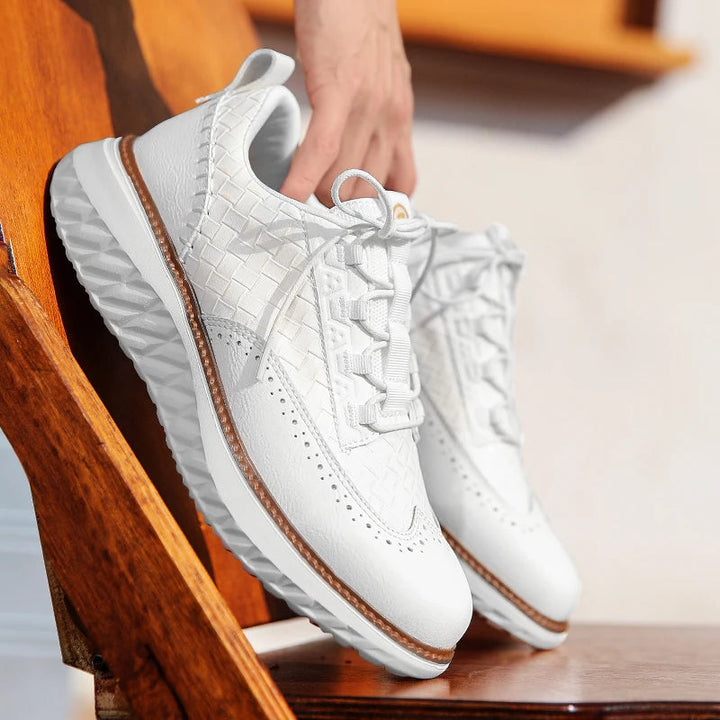 OptiShade - Sneakers With Woven Texture and Contrast Sole