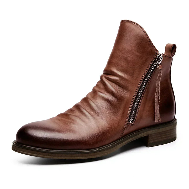 Antonio – Elegant Leather Boots With Zipper