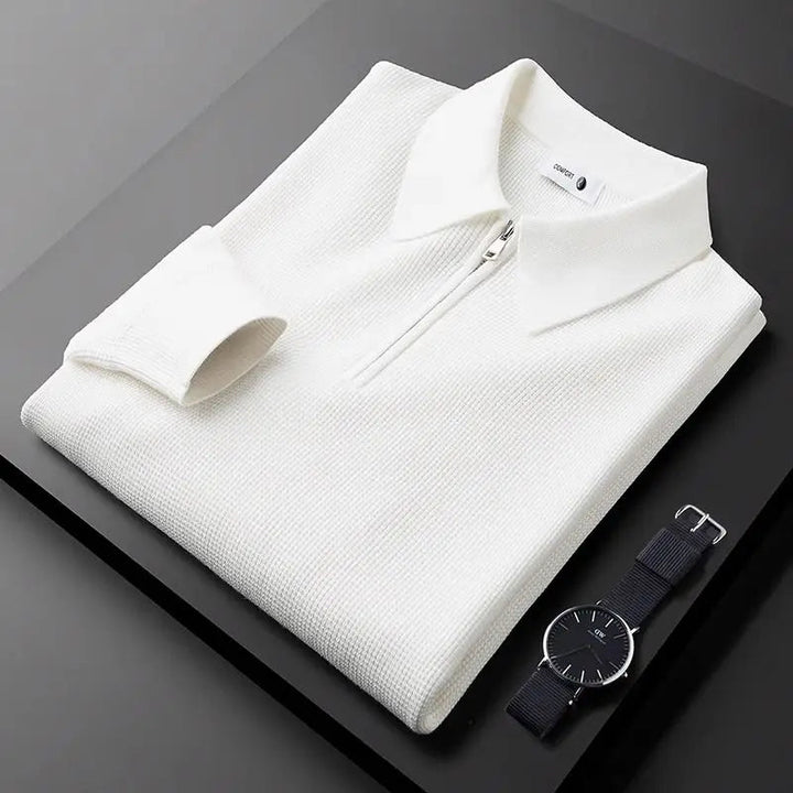Mariander - Collared Quarter Zip Knit Sweater