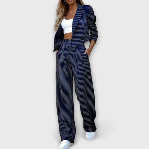 Narya - Elegant Striped Set with Jacket and Pants