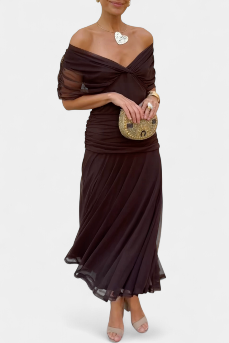 Lordanka - V-neck Long Dress With Floral Pattern