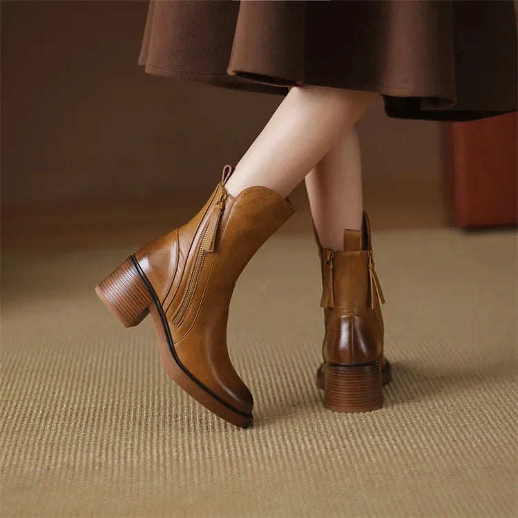 Marcy - Elegant Ankle Boots With Block Heels