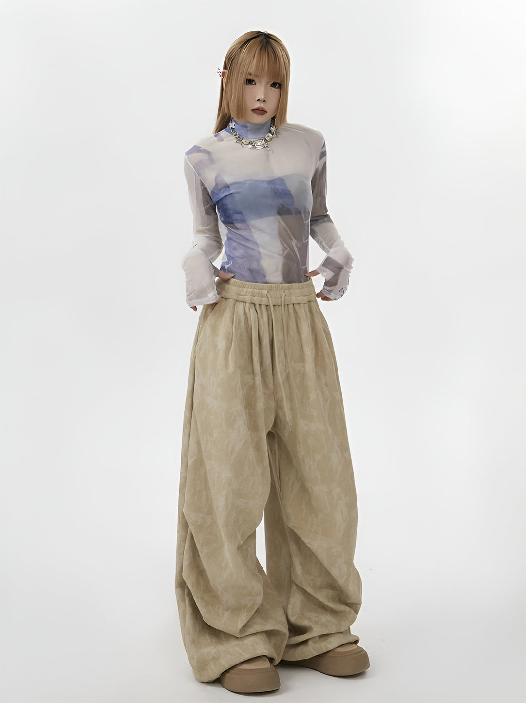 Natasia - Wide Leg and Elastic Waist Pants
