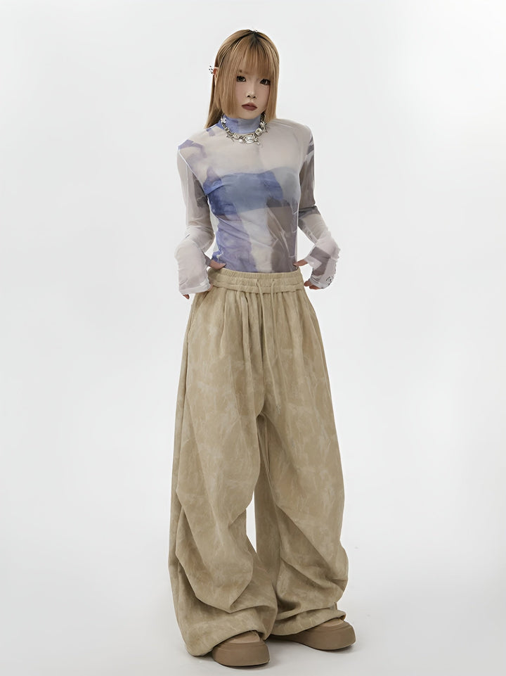 Natasia - Wide Leg and Elastic Waist Pants
