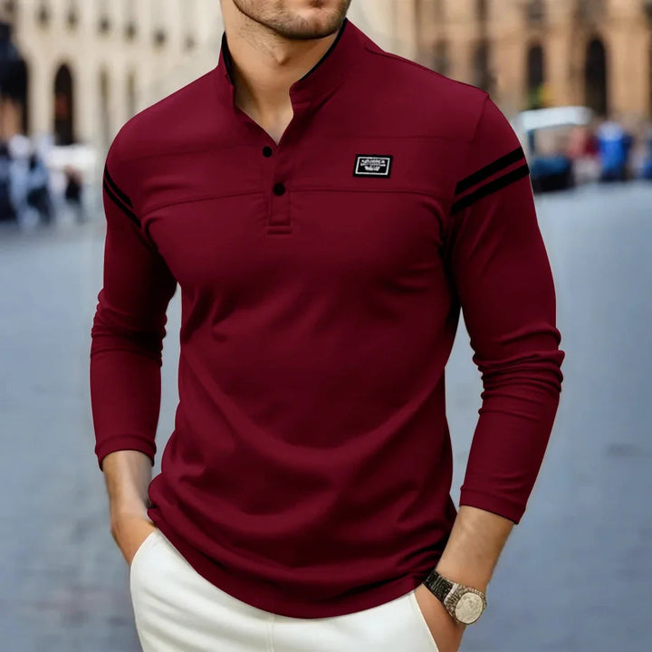 Grayson - Casual Long Sleeve Shirt With Shoulder Stripes