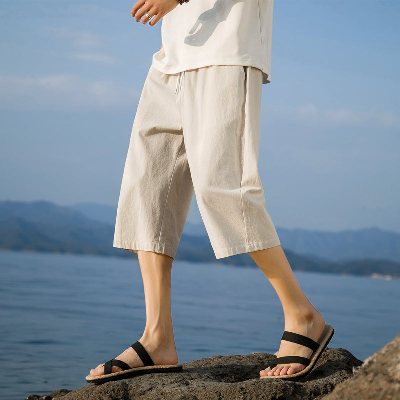 Nelson - Elegant Cotton Linen Shorts
