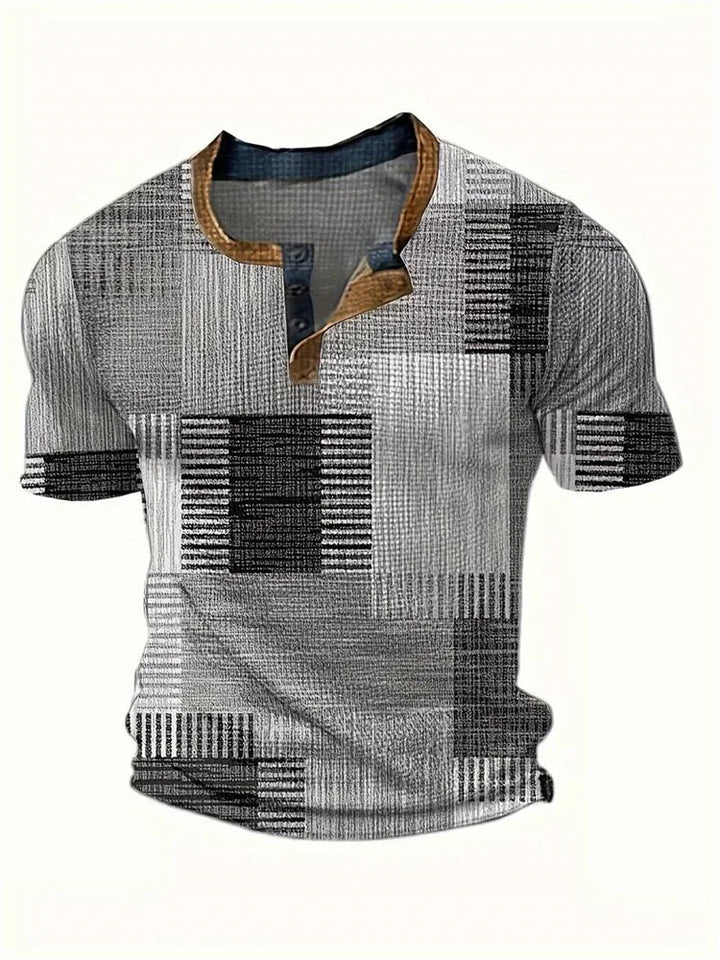Edson - Stylish Patchwork Print Shirt