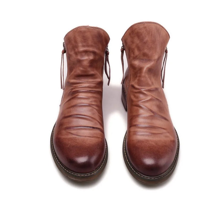 Antonio – Elegant Leather Boots With Zipper