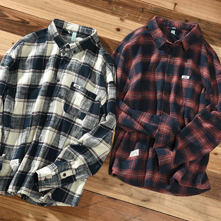 Jony - Classic Long Sleeve Plaid Shirt