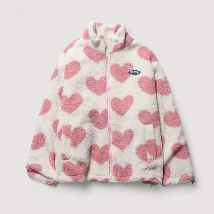 Noveora - Reversible Heart Print Jacket