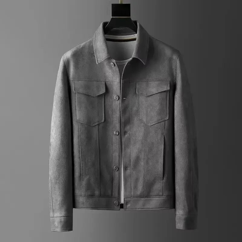 Aveloruva - Faux Suede Jacket With Front Pockets