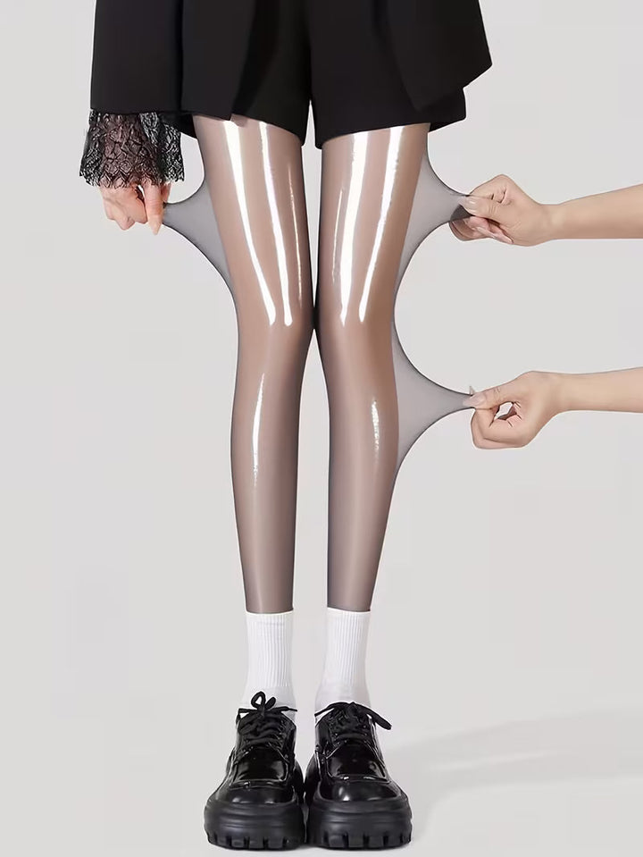 Bekah - High Shine Stretch Footed Tights