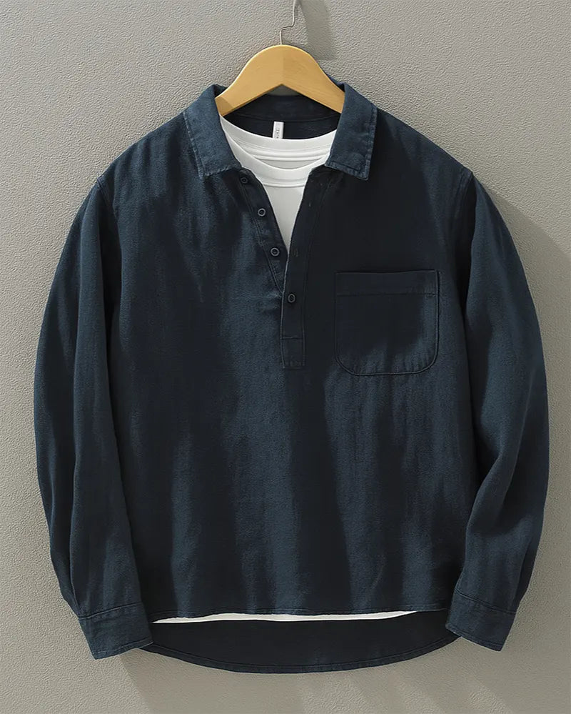 Fabius - Long Sleeve Collar Shirt With Pocket
