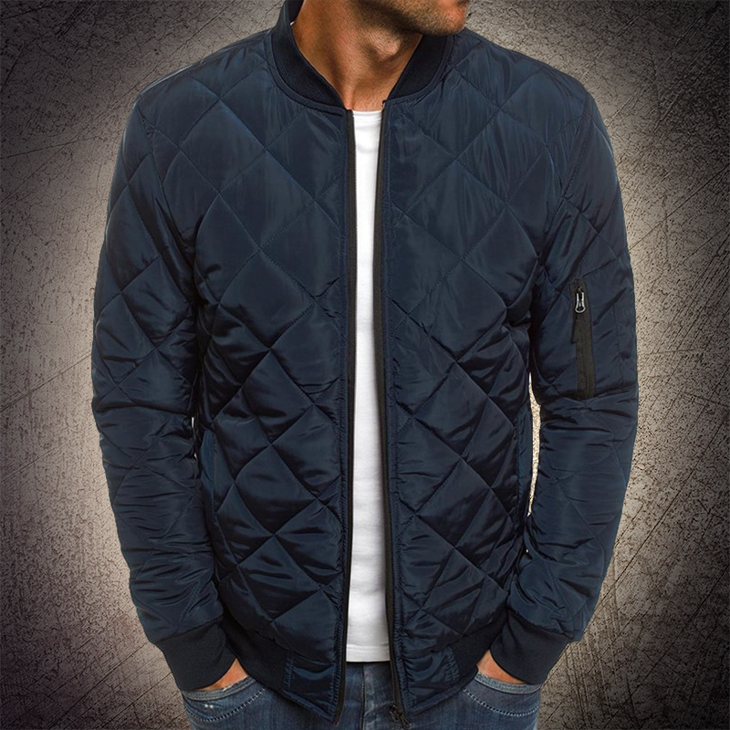 Reza - Quilted Zip-Up Bomber Jacket