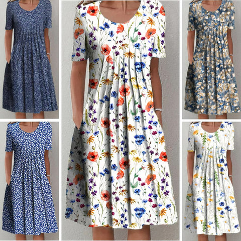 Nicolina - Elegant Cotton Floral Dress