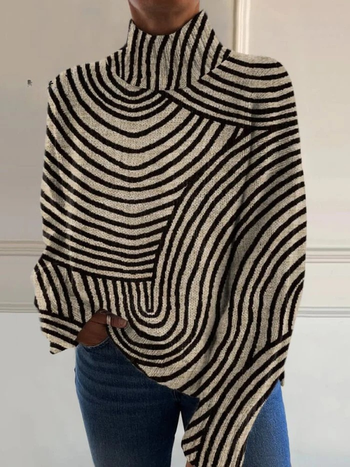 Corenna - Line Art Turtleneck Sweater