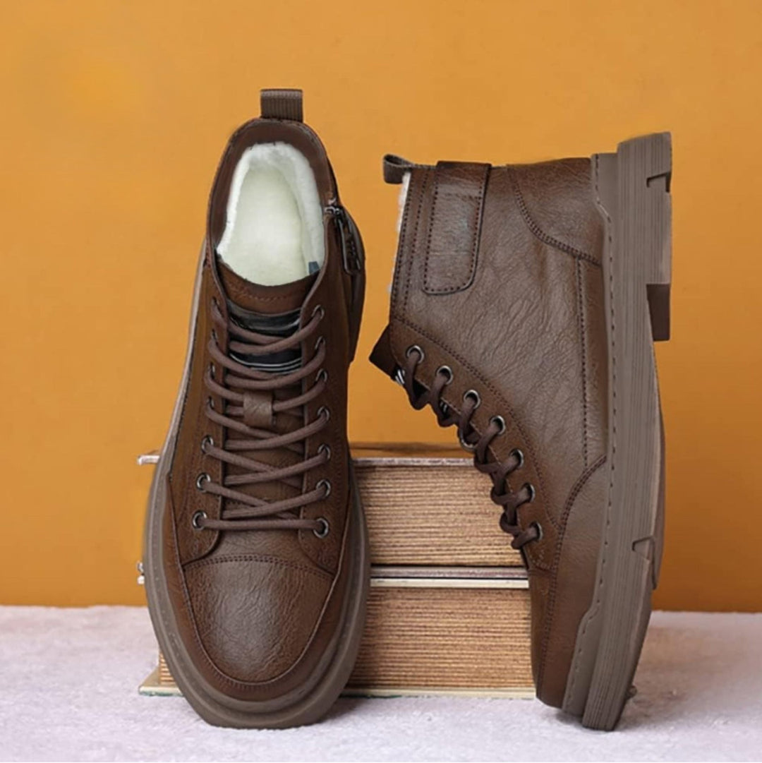 Patterson - Lace-Up Leather Ankle Boots