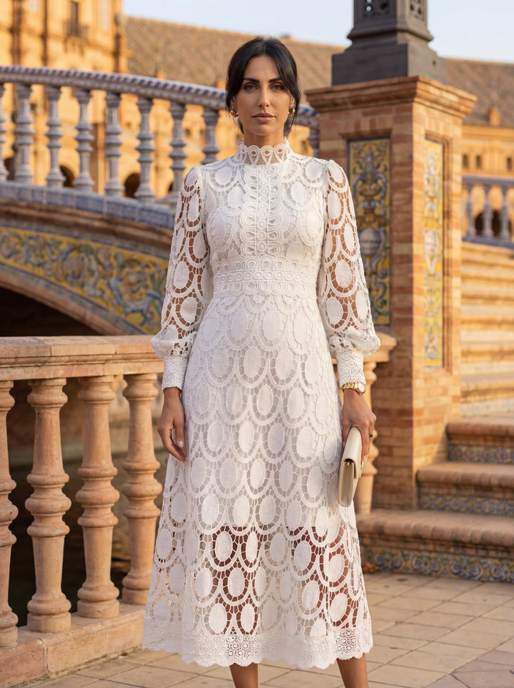 Maelle - Elegant Long Sleeve Lace Dress