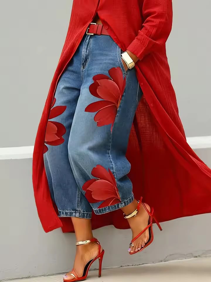 Emilisette - Casual Floral Jeans