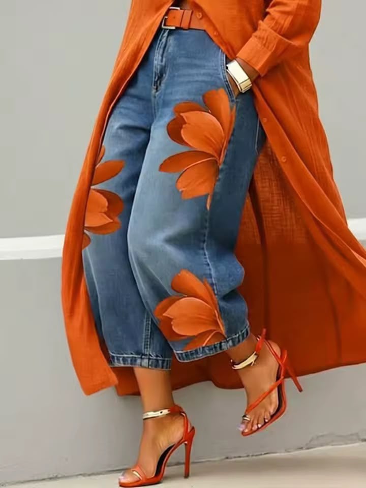 Emilisette - Casual Floral Jeans