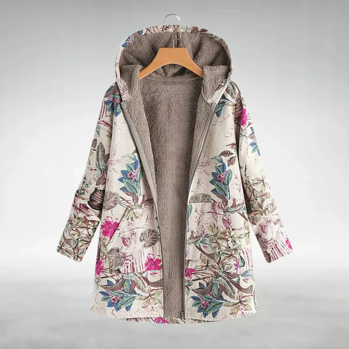 Panida - Stylish Floral Fleece Jacket With Floral Pattern