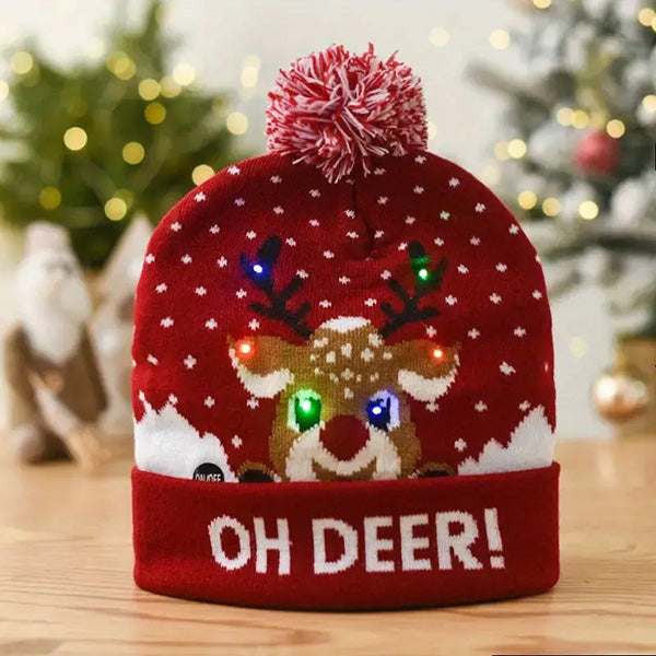MerryGlow - Christmas Knitted Light Up Hat