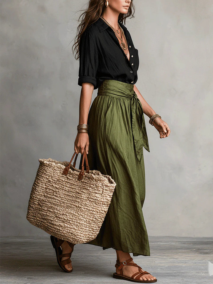 Virra - T-shirt And Midi Skirt Set