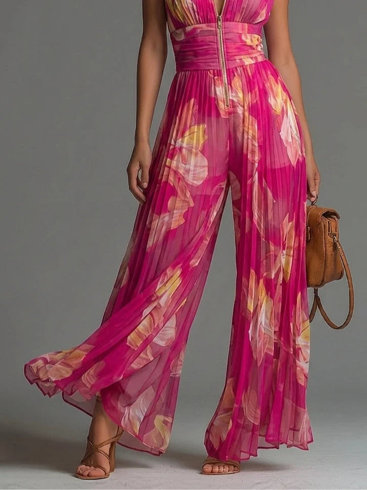 Kleira - Sleeveless Pleated Jumpsuit