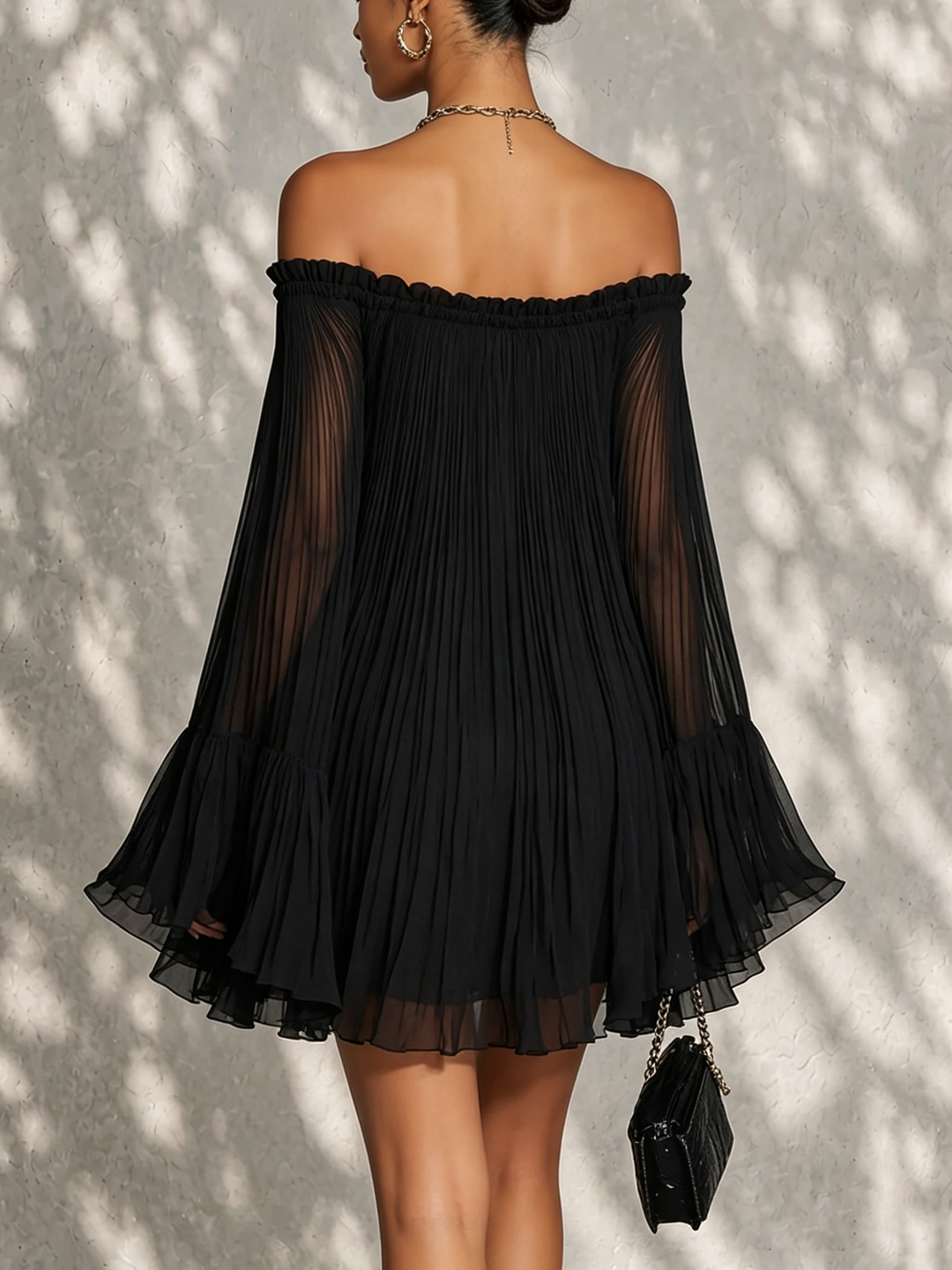 Virelia - Mini Dress With Gathered Bell Sleeves