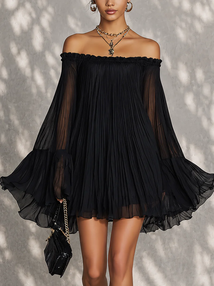 Virelia - Mini Dress With Gathered Bell Sleeves
