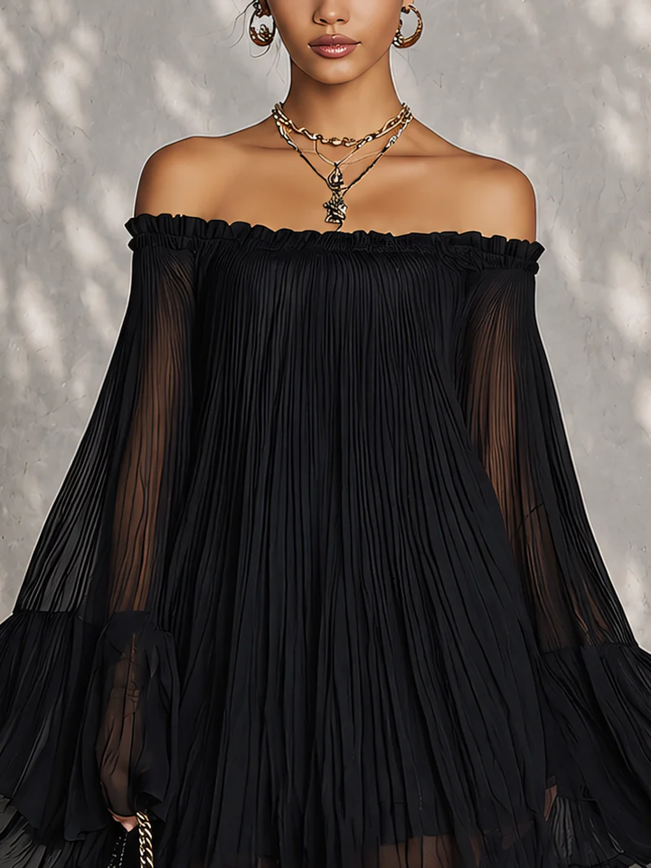 Virelia - Mini Dress With Gathered Bell Sleeves