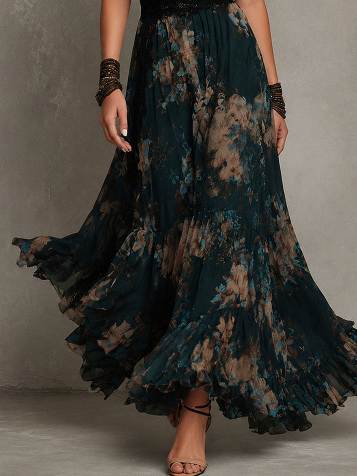 Alime - Floral Lace-Trim Maxi Dress