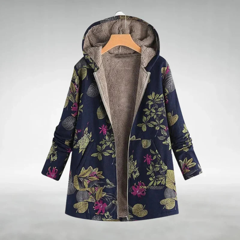 Panida - Stylish Floral Fleece Jacket With Floral Pattern