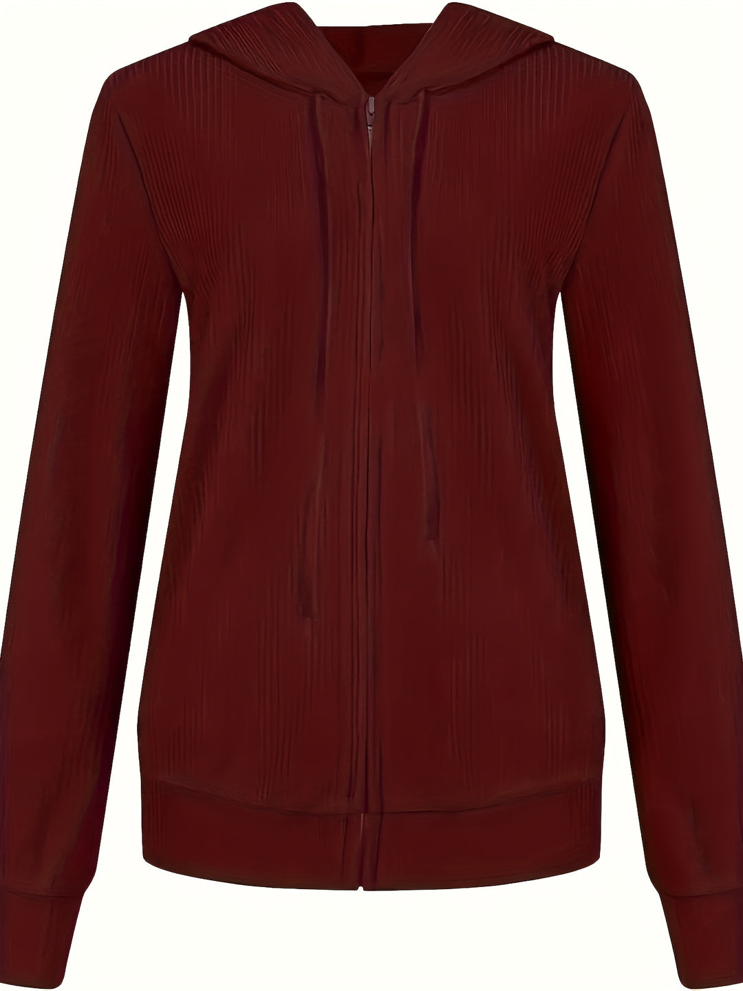 Moira - Long Sleeve Zip Up Drawstring Hoodies